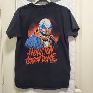 COPY - Houston Terror Dome t-shirt, scary clown, black, red, white, blue, size …
